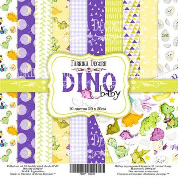 Набор скрапбумаги Dino baby - Фабрика Декору, 20х20 см