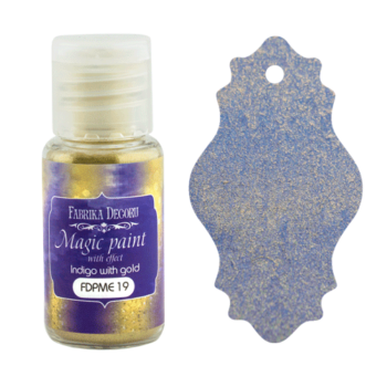 Сухая краска Magic paint with effect - Индиго с золотом - Фабрика Декору, 15мл