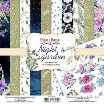 Набор скрапбумаги Night garden (Ночной сад) - Фабрика Декору, 20x20см